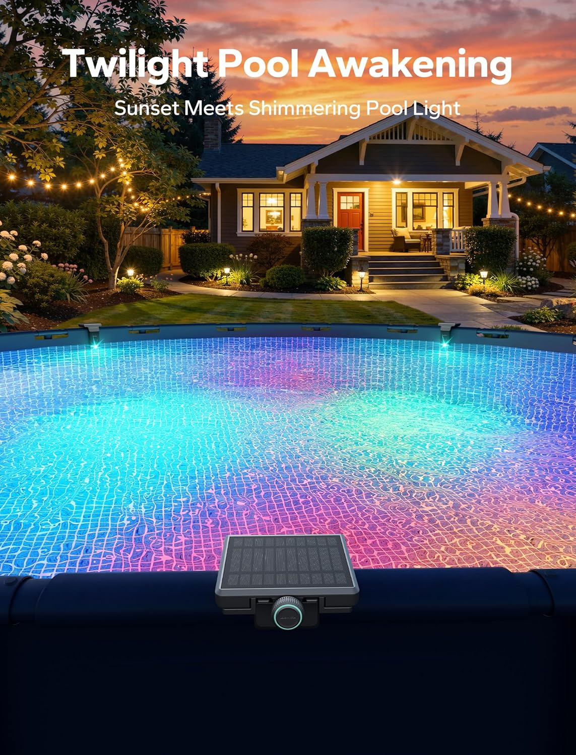 Solar Color-Changing Waterproof LED Pool Lights for Pools & Spas