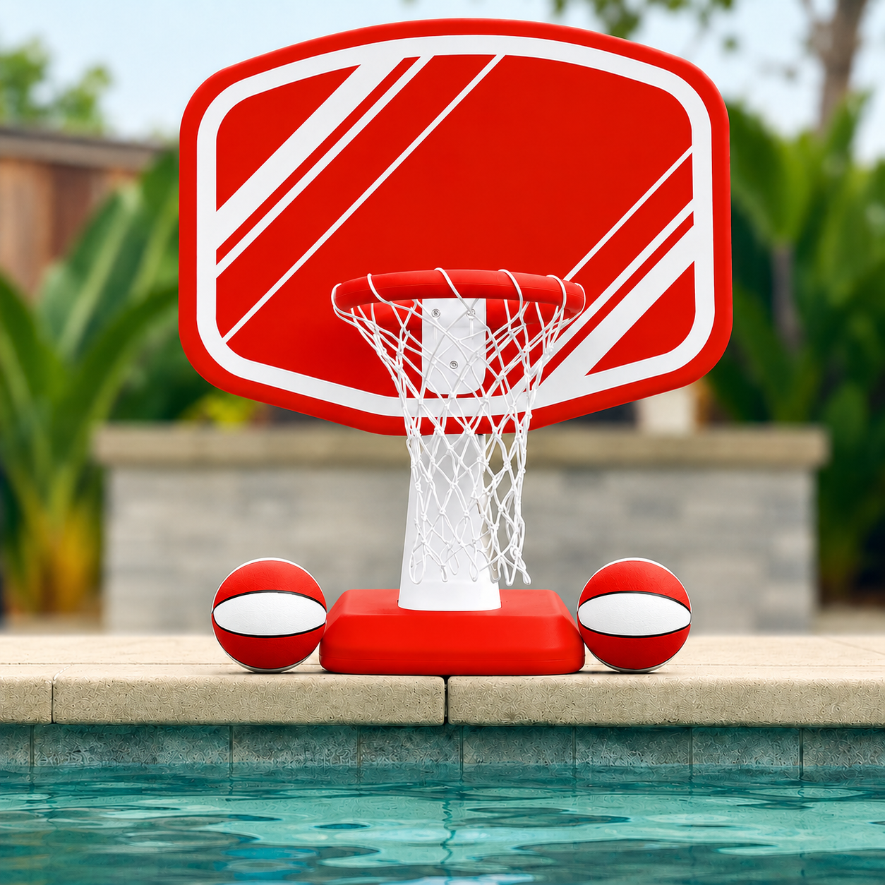 Floating Pool Basketball Hoop Set for Outdoor Water Fun - Image 2